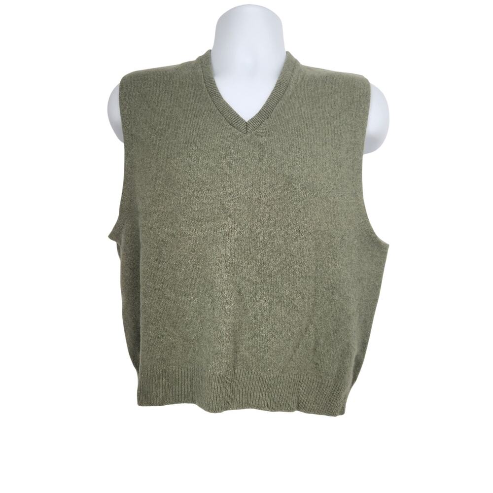 VTG. Truval Sportswear 60's Sage Green Wool Cashmere Blend Sweater Vest Men's L